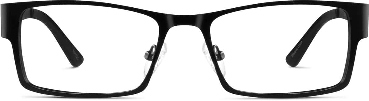 Front view of Rectangle Glasses 591521 in Black