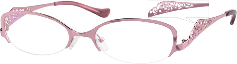 Angle view of Oval Glasses 593619 in Pink