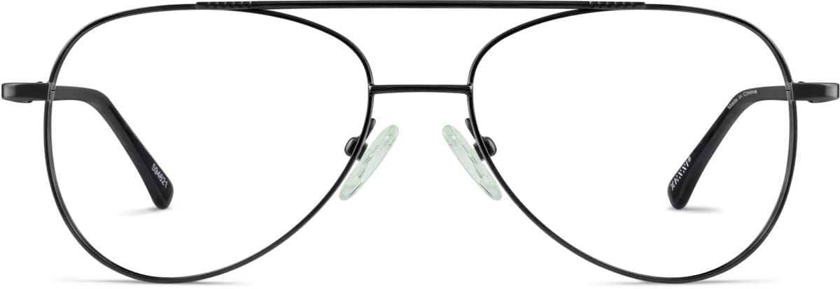 Front view of Aviator Glasses 594621 in Black