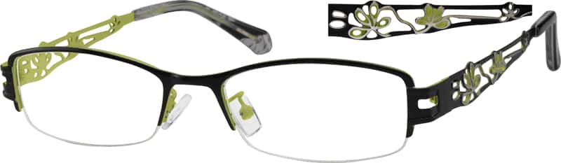 Angle view of Rectangle Glasses 596821 in Black