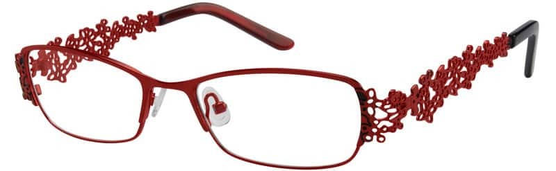 Angle view of Oval Glasses 597318 in Red