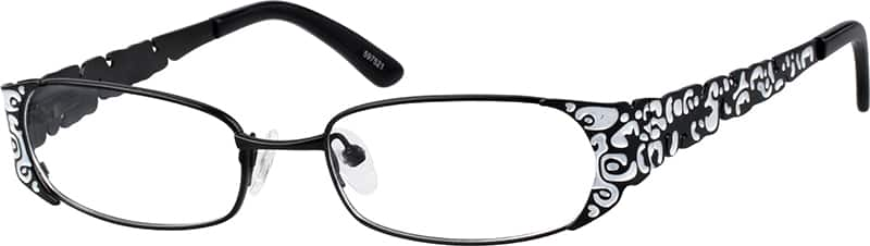 Angle view of Oval Glasses 597521 in Black