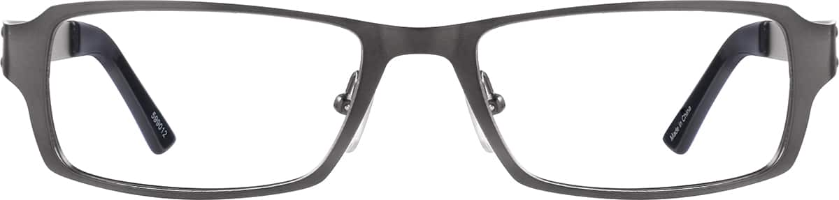 Front view of Rectangle Glasses 599012 in Gray