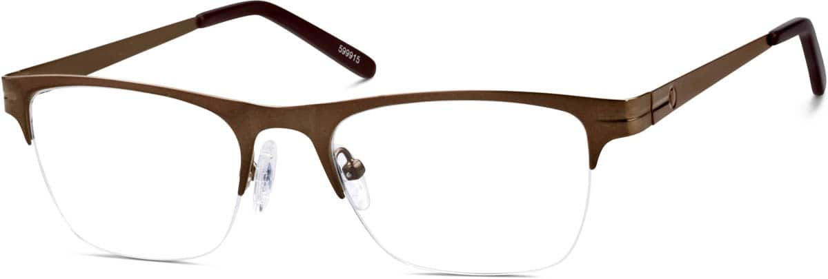 Angle view of Rectangle Glasses 599915 in Brown