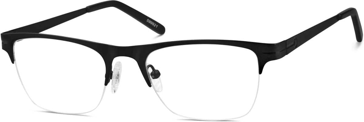 Angle view of Rectangle Glasses 599921 in Black