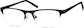 Angle view of Rectangle Glasses 599921 in Black thumbnail