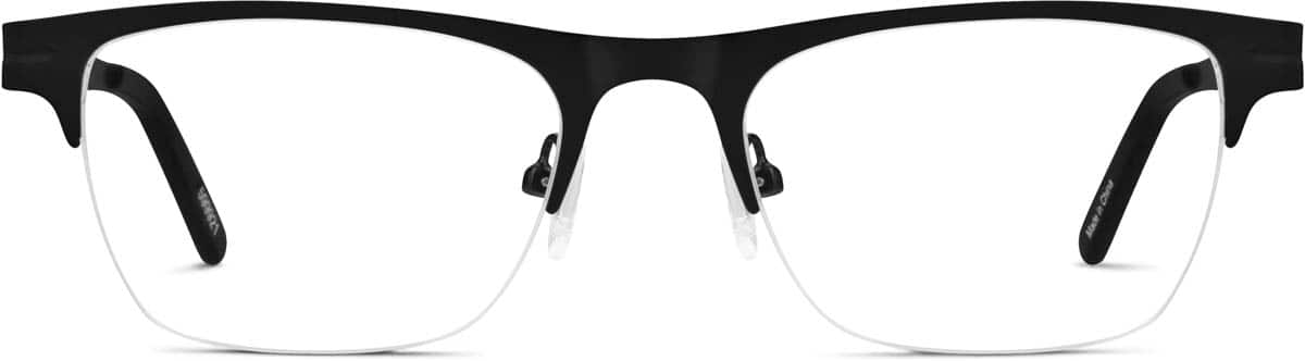 Front view of Rectangle Glasses 599921 in Black