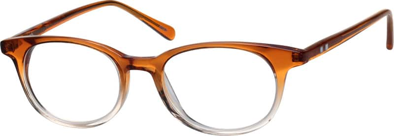 Angle view of Round Glasses 600015 in Orange