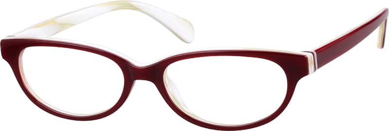 Angle view of Oval Glasses 603115 in Red