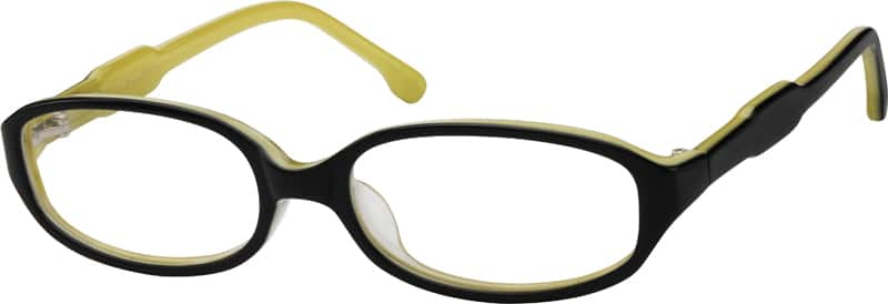 Angle view of Oval Glasses 603921 in Yellow