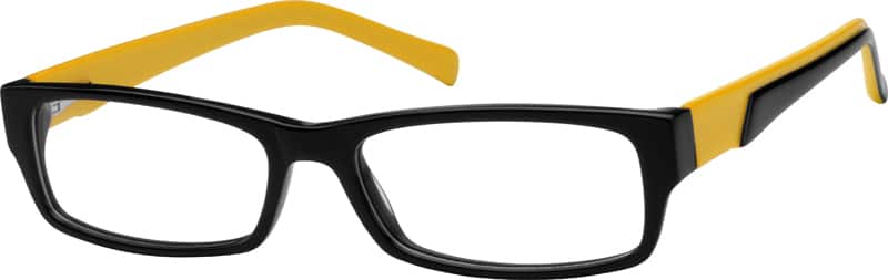 Angle view of Rectangle Glasses 604322 in Yellow