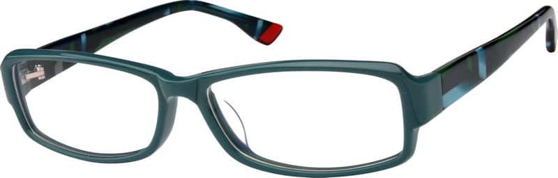 Angle view of Rectangle Glasses 607936 in Blue