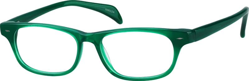 Angle view of Rectangle Glasses 608324 in Green