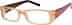 Rectangle Glasses 608722 in Orange
