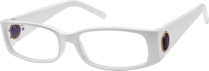 Angle view of Rectangle Glasses 610630 in White