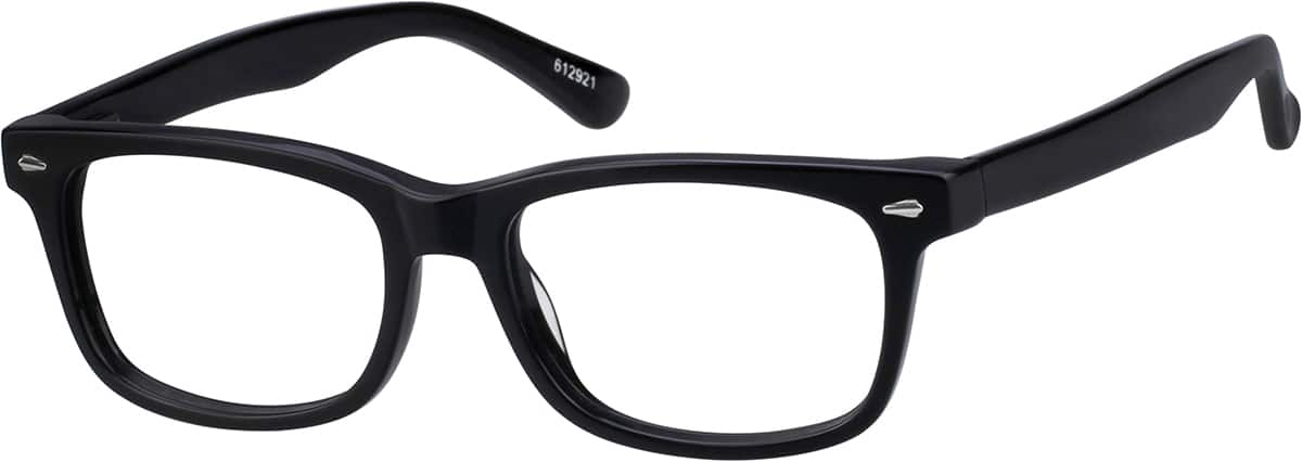 Angle view of Rectangle Glasses 612921 in Black