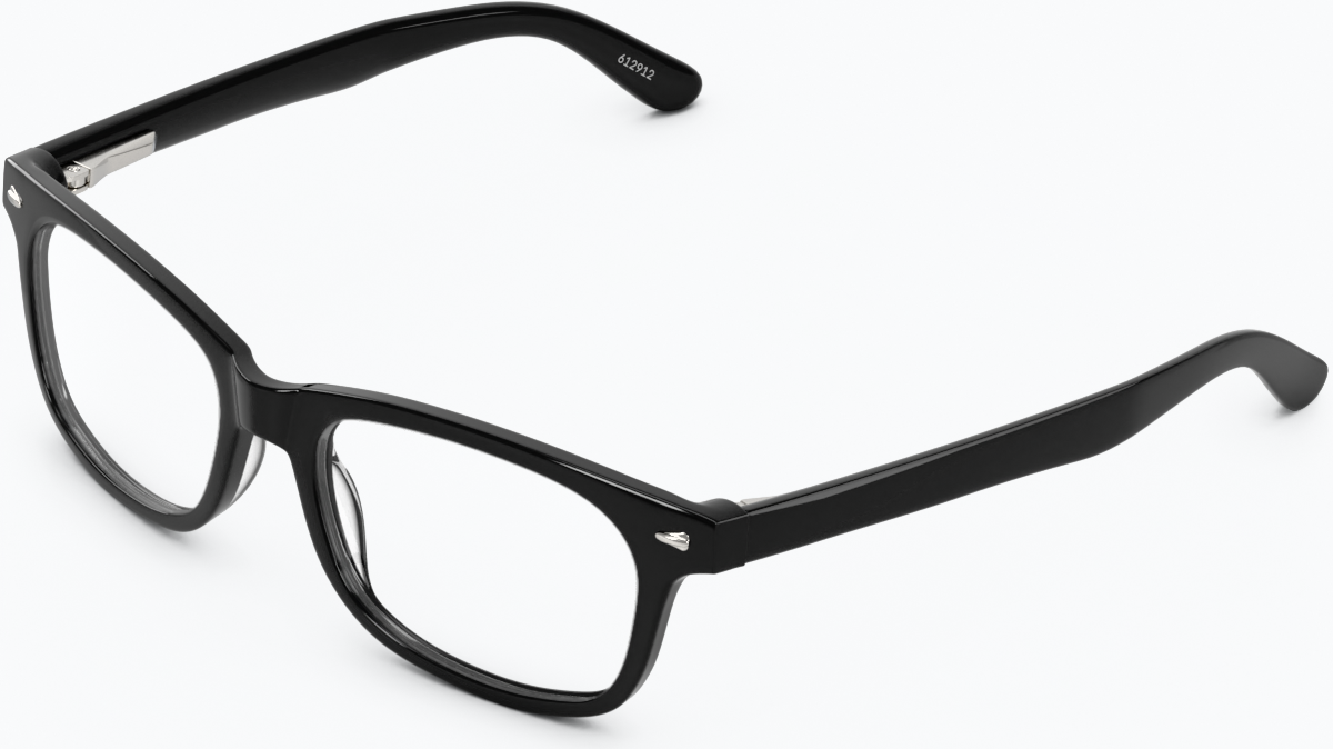 Angle view of Rectangle Glasses 612921 in Black thumbnail