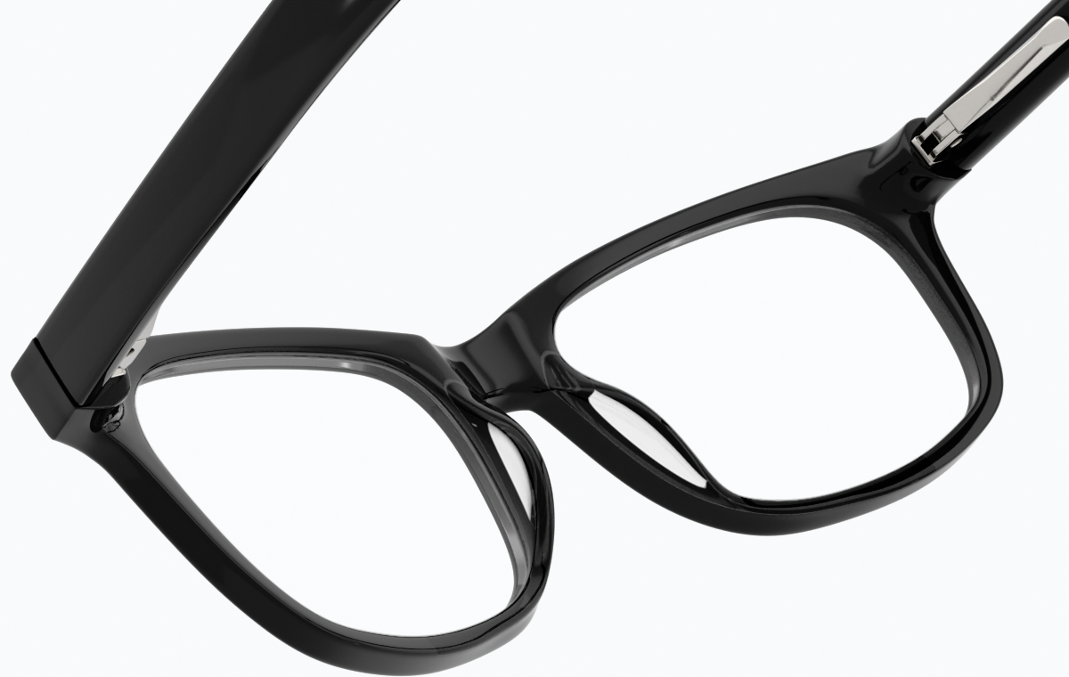See-through view of Rectangle Glasses 612921 in Black thumbnail