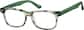 Angle view of Rectangle Glasses 612924 in Green Tortoisehell thumbnail