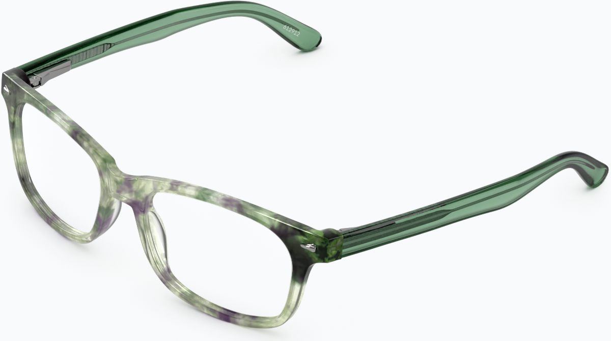 Angle view of Rectangle Glasses 612924 in Green Tortoisehell thumbnail