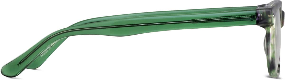 Side view of Rectangle Glasses 612924 in Green Tortoisehell