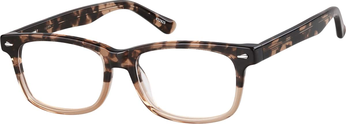 Angle view of Rectangle Glasses 612925 in Tortoiseshell