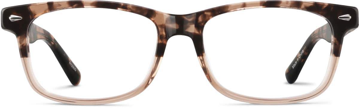 Front view of Rectangle Glasses 612925 in Tortoiseshell