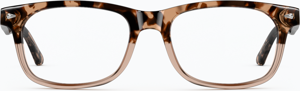 Front view of Rectangle Glasses 612925 in Tortoiseshell thumbnail