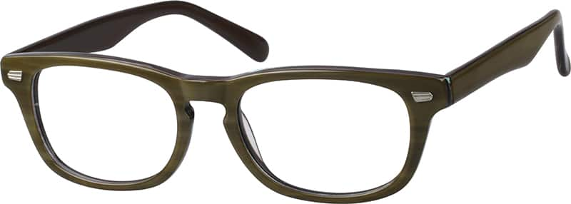 Angle view of Rectangle Glasses 614212 in Brown