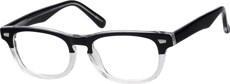 Angle view of Rectangle Glasses 614221 in Black