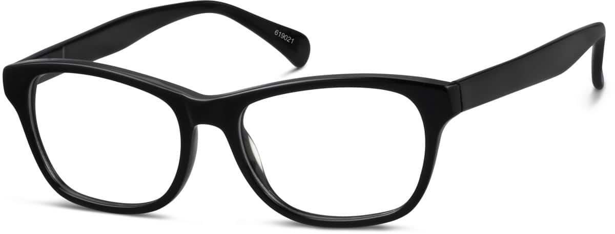 Angle view of Square Glasses 619021 in Black