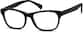Angle view of Rectangle Glasses 619021 in Black thumbnail