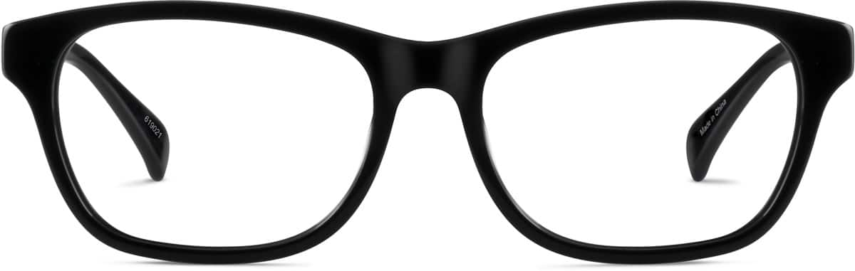 Front view of Square Glasses 619021 in Black