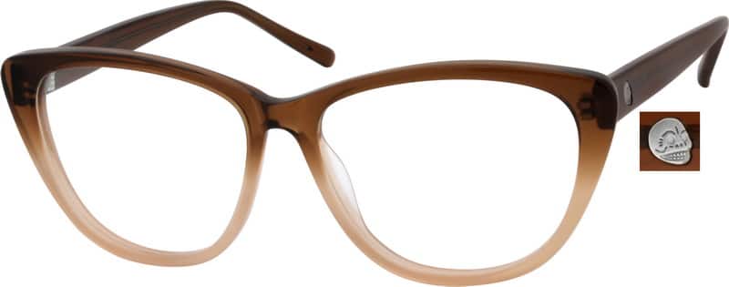 Angle view of Round Glasses 620315 in Brown