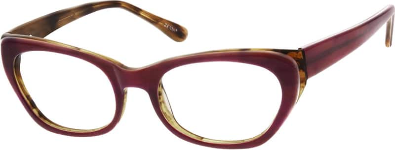 Angle view of Cat-Eye Glasses 620617 in Purple