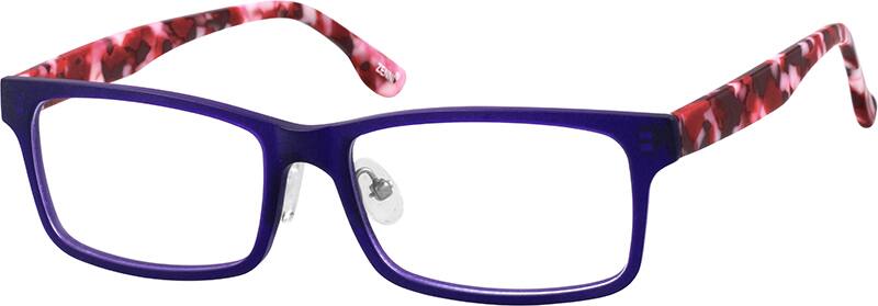 Angle view of Rectangle Glasses 622117 in Purple