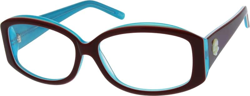 Angle view of Oval Glasses 623418 in Red