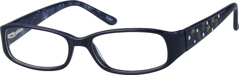 Angle view of Rectangle Glasses 624816 in Blue