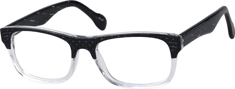 Angle view of Rectangle Glasses 626821 in Black