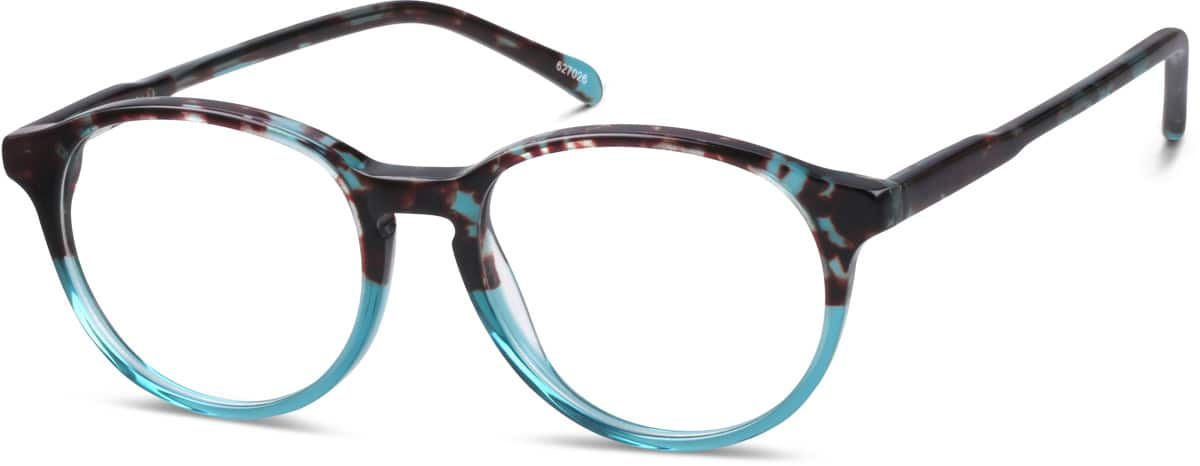 Angle view of Round Glasses 627026 in Blue