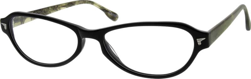 Angle view of Oval Glasses 627721 in Black