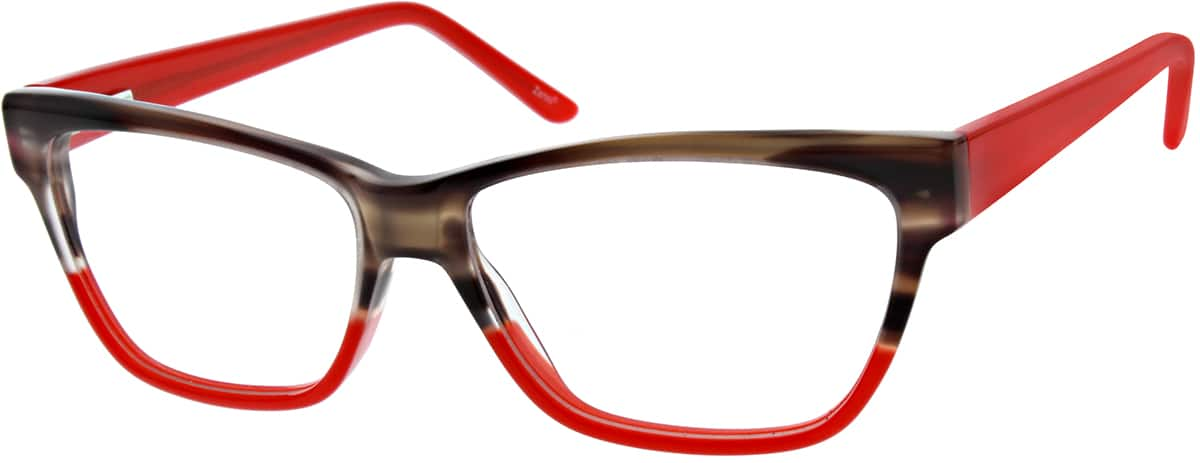 Angle view of Cat-Eye Glasses 627815 in Red