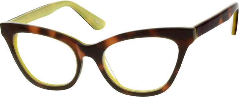 Angle view of Kids’ Cat-Eye Glasses 628625 in Tortoiseshell