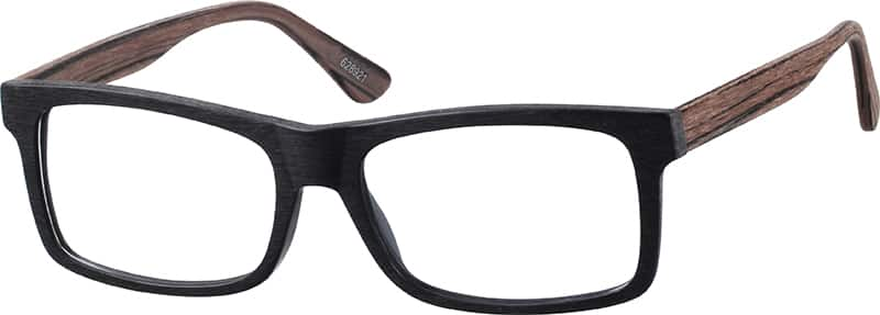 Angle view of Rectangle Glasses 628921 in Black