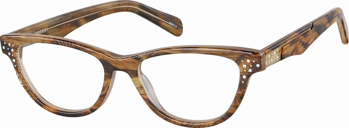 Angle view of Oval Glasses 629615 in Brown