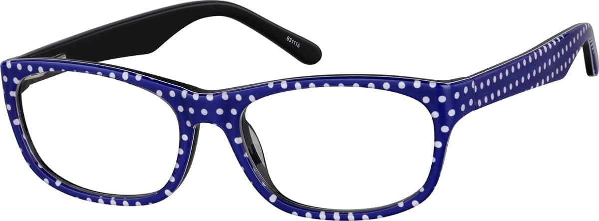 Angle view of Oval Glasses 631116 in Blue