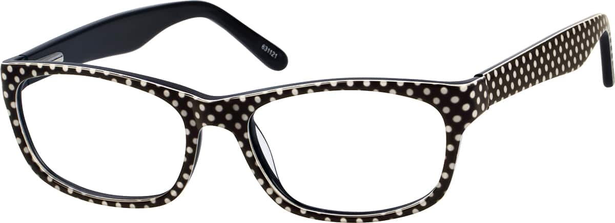 Angle view of Oval Glasses 631121 in Black