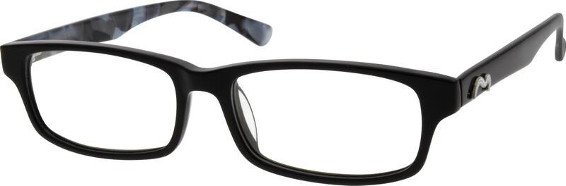 Angle view of Rectangle Glasses 631221 in Black