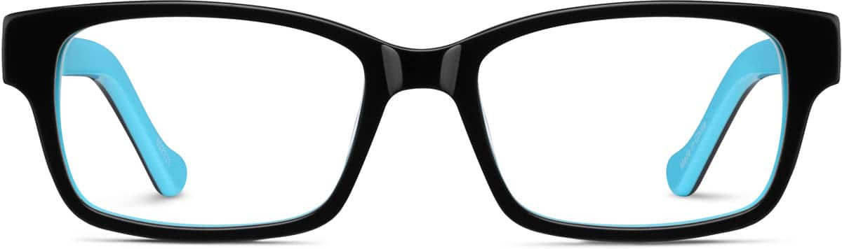 Front view of Kids’ Square Glasses 632321 in Black