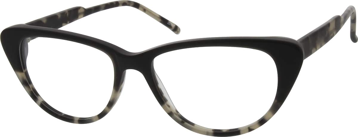 Angle view of Cat-Eye Glasses 633021 in Black